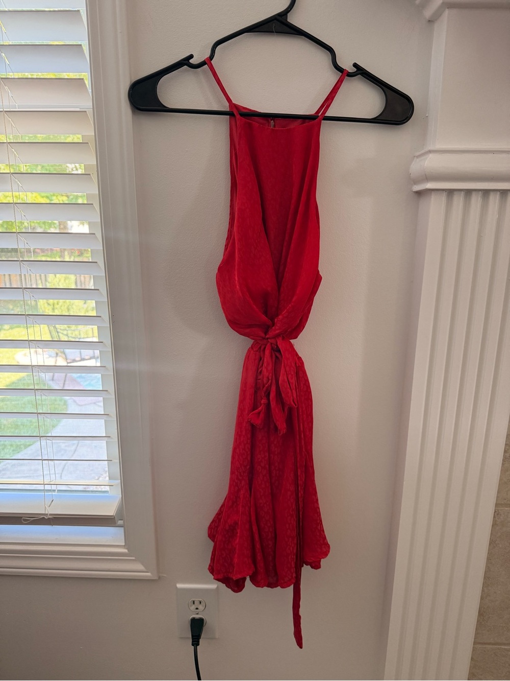 Red Sleeveless Tie-Waist Women's romper